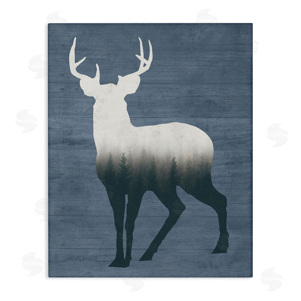 stupell industries Lettered and Lined | Rustic Deer Silhouette Cabin Style Grain Pattern Wall Art