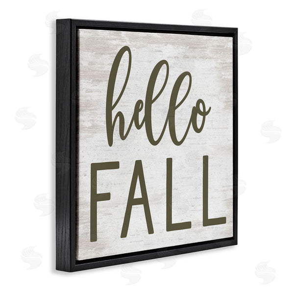 Stupell Industries Lettered And Lined | Rustic Hello Fall Typography Seasonal Phrase Sentiment Wall Art