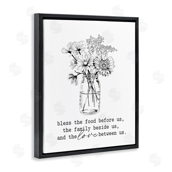 Stupell Industries Lettered And Lined | Rustic Jar Bouquet Casual Uplifting Family Quote Wall Art