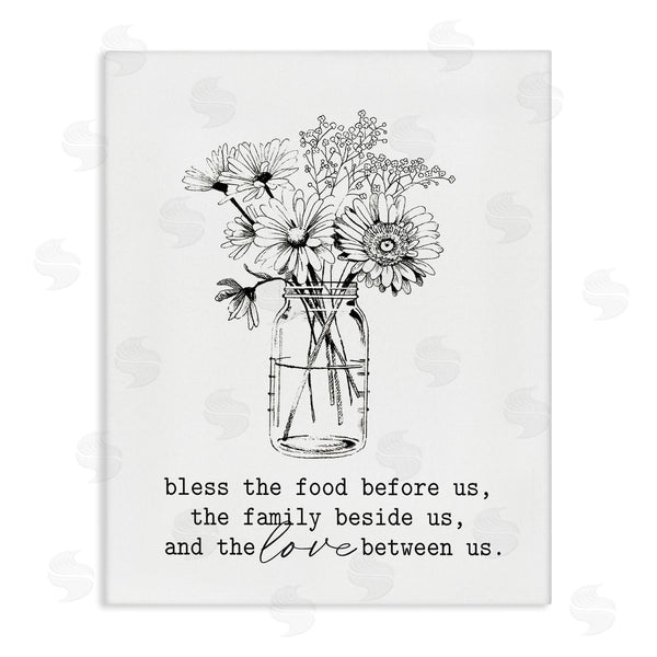 stupell industries Lettered and Lined | Rustic Jar Bouquet Casual Uplifting Family Quote Wall Art