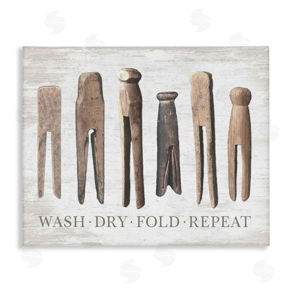 stupell industries Lettered and Lined | Rustic Laundry Phrase Wall Art