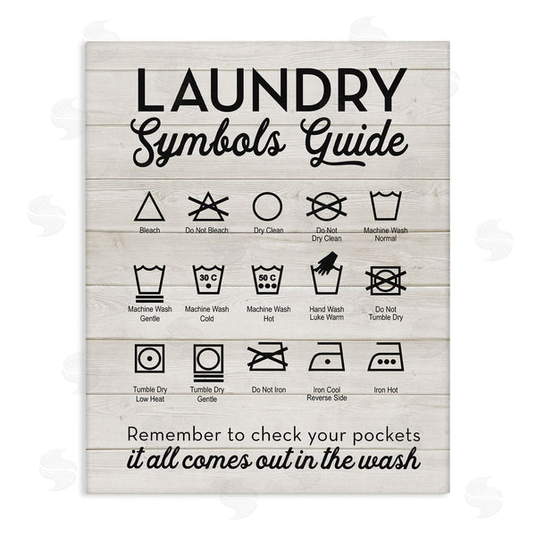 stupell industries Lettered and Lined | Rustic Laundry Symbols Guide