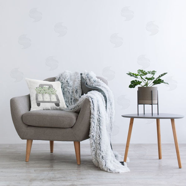 Stupell Industries Lettered And Lined | Rustic Pickup With Shamrocks Printed Throw Pillow