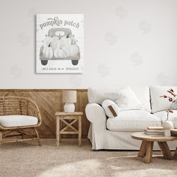 Stupell Industries Lettered And Lined | Rustic Pumpkin Patch Seasonal Fall Harvest Sign Wall Art