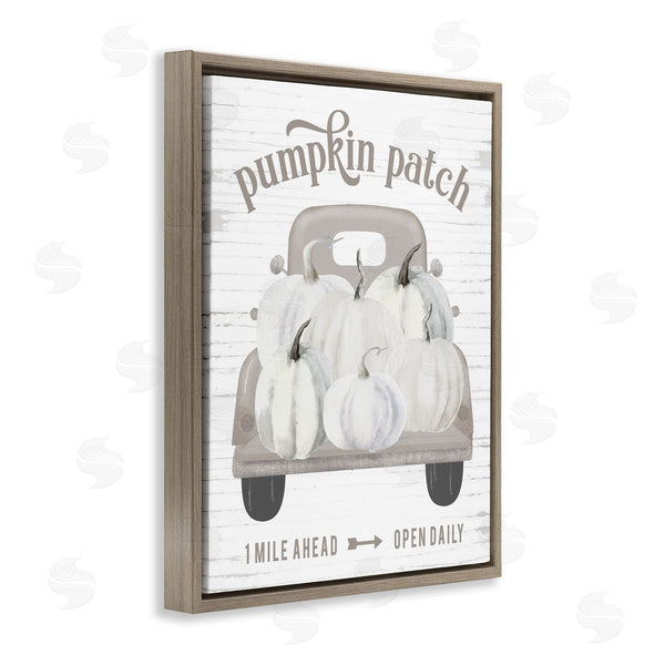 Stupell Industries Lettered And Lined | Rustic Pumpkin Patch Seasonal Fall Harvest Sign Wall Art