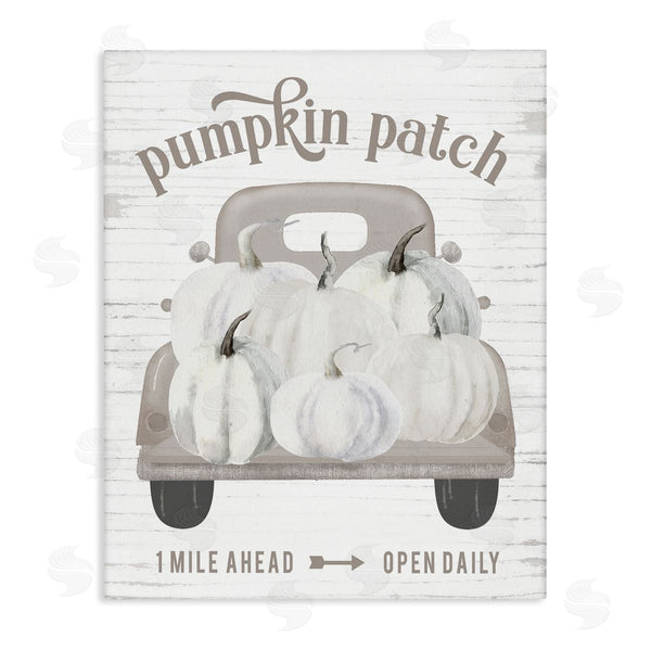stupell industries Lettered and Lined | Rustic Pumpkin Patch Seasonal Fall Harvest Sign Wall Art