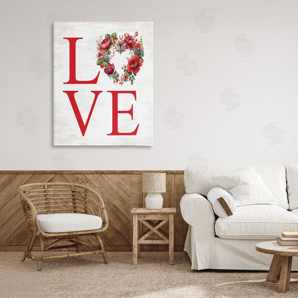 Stupell Industries Lettered And Lined | Rustic & Romantic Love Wreath