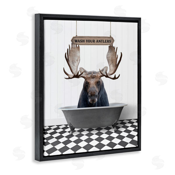 Stupell Industries Lettered And Lined | Rustic Wash Your Antlers Wall Art