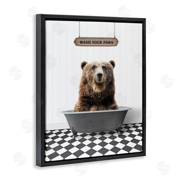 Stupell Industries Lettered And Lined | Rustic Wash Your Paws Wall Art