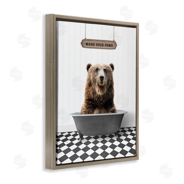 Stupell Industries Lettered And Lined | Rustic Wash Your Paws Wall Art