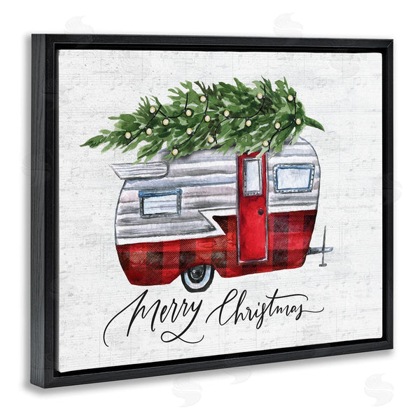 Stupell Industries Lettered And Lined | Rustic Winter Camper Merry Christmas