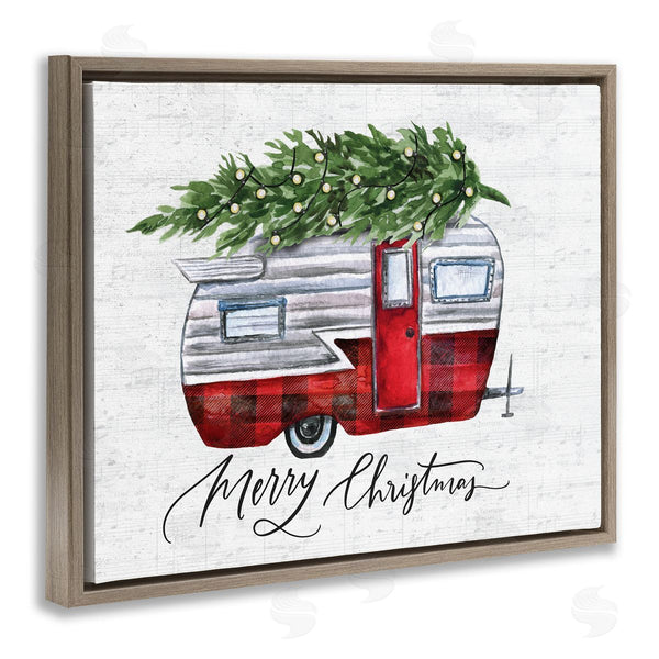 Stupell Industries Lettered And Lined | Rustic Winter Camper Merry Christmas