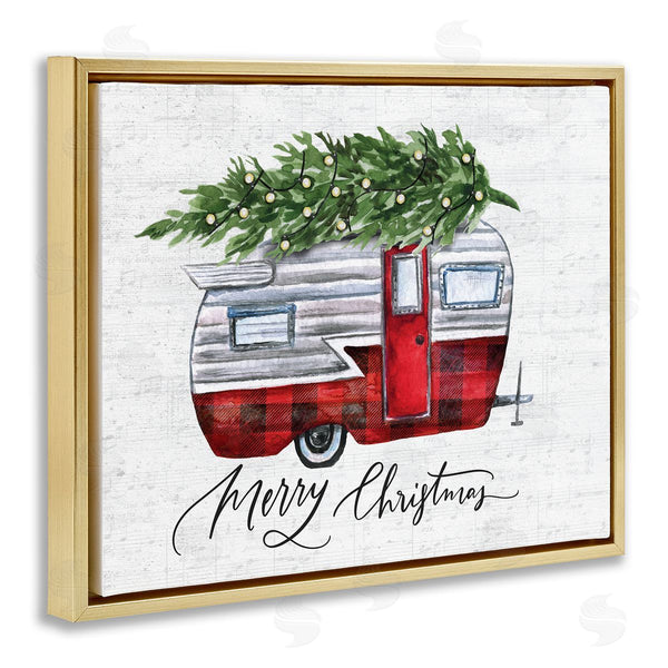Stupell Industries Lettered And Lined | Rustic Winter Camper Merry Christmas