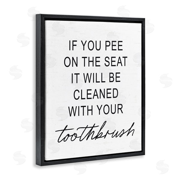 Stupell Industries Lettered And Lined | Sassy Clean With Toothbrush Warning Wall Art