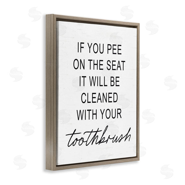 Stupell Industries Lettered And Lined | Sassy Clean With Toothbrush Warning Wall Art