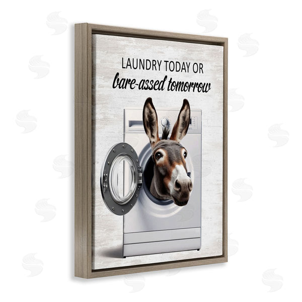 Stupell Industries Lettered And Lined | Sassy Laundry Donkey Pun