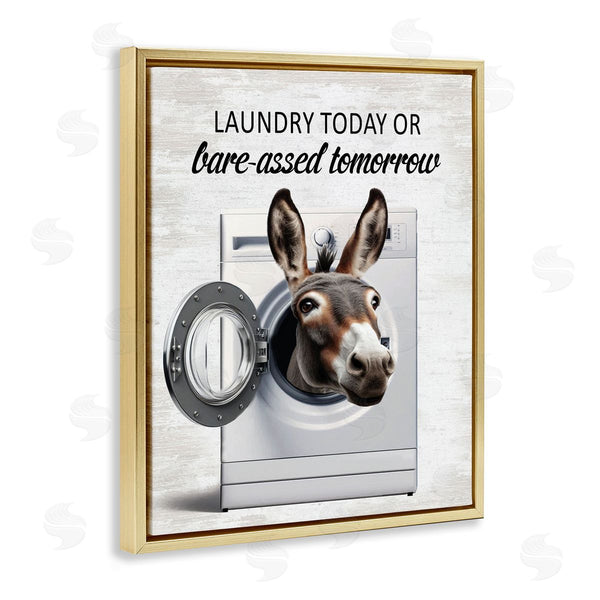 Stupell Industries Lettered And Lined | Sassy Laundry Donkey Pun