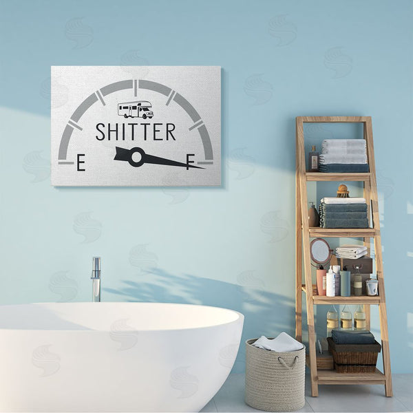 Stupell Industries Lettered And Lined | Sassy Toilets Full Bathroom Humor RV Fuel Gauge Wall Art