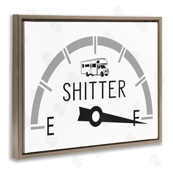 Stupell Industries Lettered And Lined | Sassy Toilets Full Bathroom Humor RV Fuel Gauge Wall Art