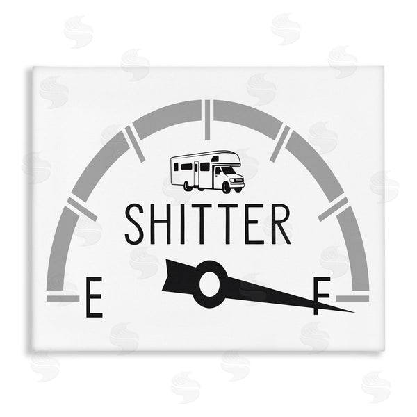 stupell industries Lettered and Lined | Sassy Toilets Full Bathroom Humor RV Fuel Gauge Wall Art