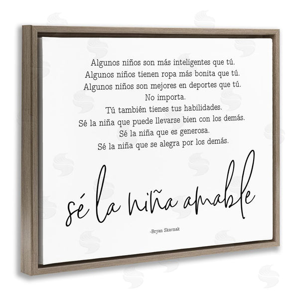 Stupell Industries Lettered And Lined | Se La Niña Amable Wall Art