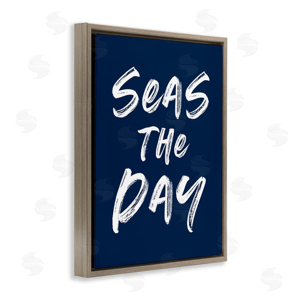 Stupell Industries Lettered And Lined | Seas The Day Sentiment Wall Art