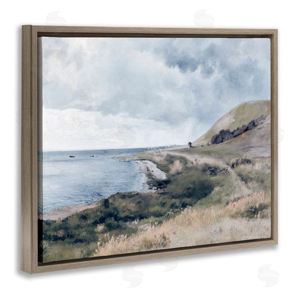Stupell Industries Lettered And Lined | Seaside Cliffs Ocean Scenery Wall Art