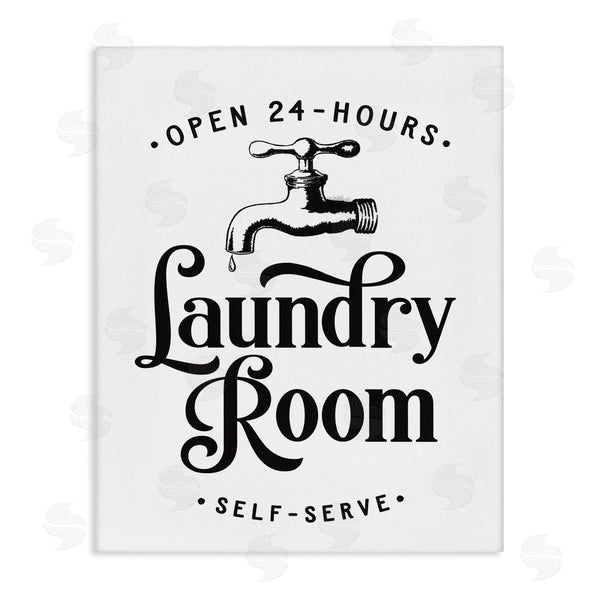 stupell industries Lettered and Lined | Self-Serve Laundry Room Sign Vintage Faucette Drip Wall Art