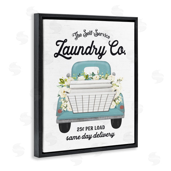 Stupell Industries Lettered And Lined | Self Service Laundry Co. Antique Truck Flower Arrangement Wall Art