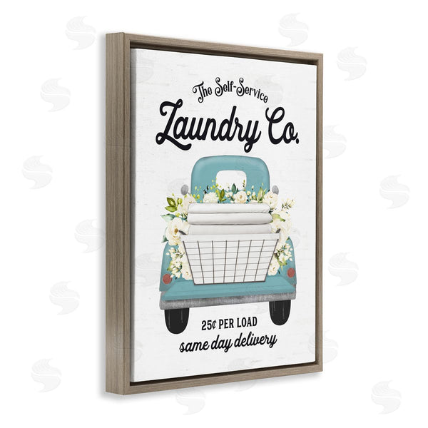 Stupell Industries Lettered And Lined | Self Service Laundry Co. Antique Truck Flower Arrangement Wall Art