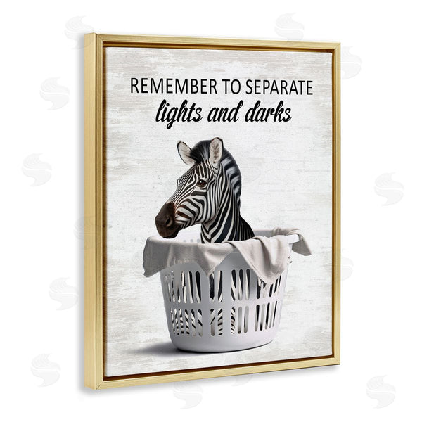 Stupell Industries Lettered And Lined | Separate Laundry & Zebra