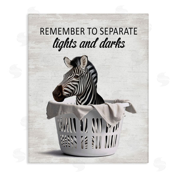 stupell industries Lettered and Lined | Separate Laundry & Zebra