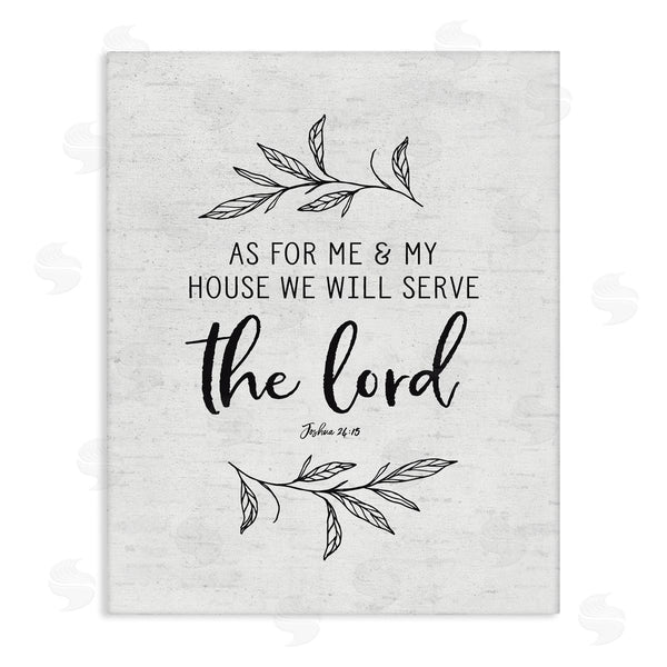 stupell industries Lettered and Lined | Serve The Lord Spiritual Scripture Rustic Botanicals Wall Art