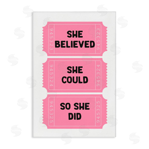 stupell industries Lettered and Lined | She Believed Girl Power Tickets