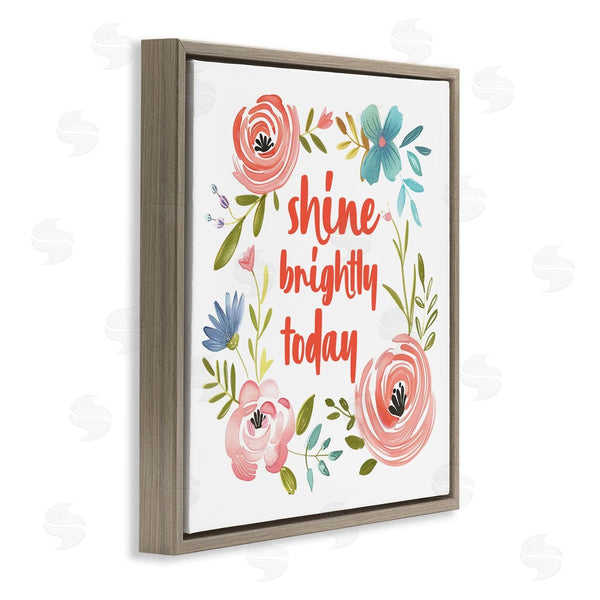 Stupell Industries Lettered And Lined | Shine Brightly Today
