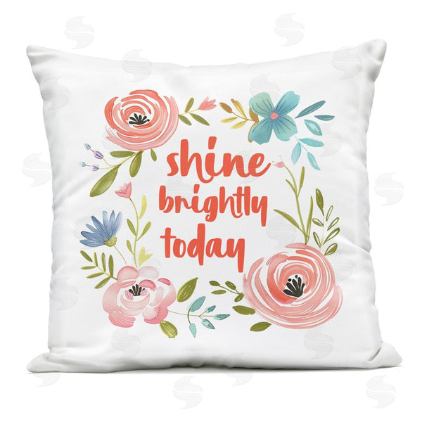 Stupell Industries Lettered And Lined | Shine Brightly Today Printed Throw Pillow
