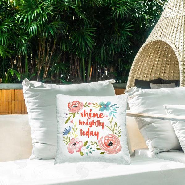 Stupell Industries Lettered And Lined | Shine Brightly Today Printed Throw Pillow