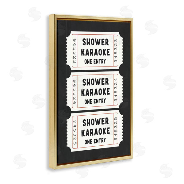 Stupell Industries Lettered And Lined | Shower Karaoke Ticket Stubs