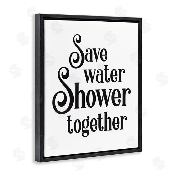 Stupell Industries Lettered And Lined | Shower Together Humorous Bathroom Typography Casual Sign Wall Art