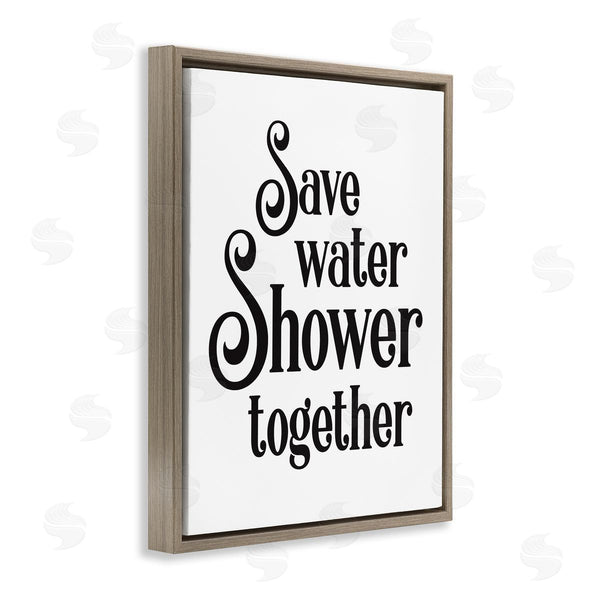 Stupell Industries Lettered And Lined | Shower Together Humorous Bathroom Typography Casual Sign Wall Art