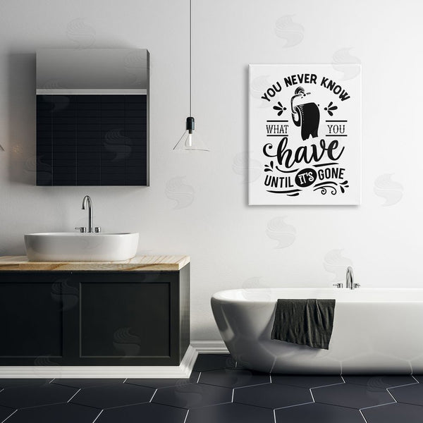 Stupell Industries Lettered And Lined | Silly Bathroom Humor Fancy Typography Toilet Paper Wall Art