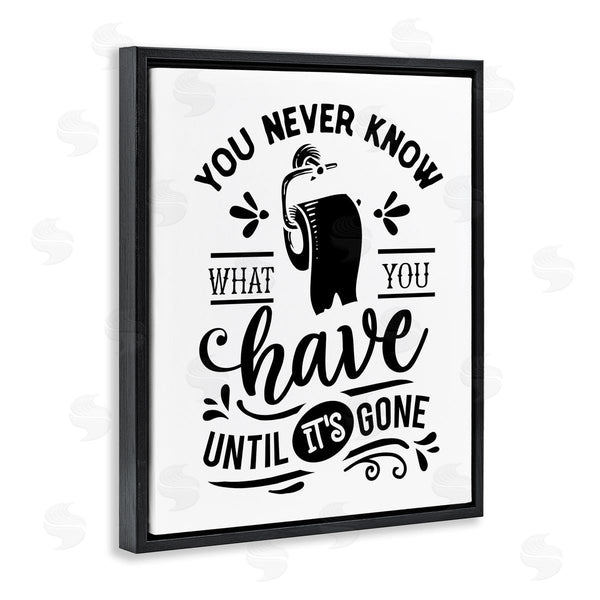Stupell Industries Lettered And Lined | Silly Bathroom Humor Fancy Typography Toilet Paper Wall Art