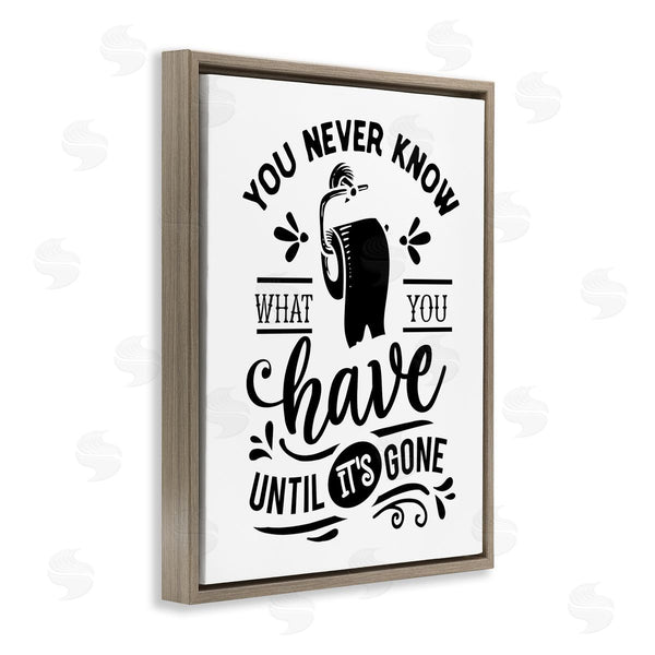 Stupell Industries Lettered And Lined | Silly Bathroom Humor Fancy Typography Toilet Paper Wall Art