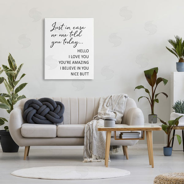 Stupell Industries Lettered And Lined | Silly Flattery Nice Butt Saying Casual Humor Wall Art