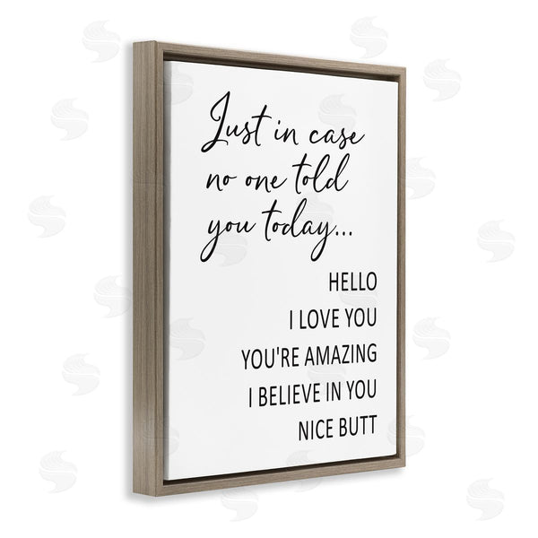 Stupell Industries Lettered And Lined | Silly Flattery Nice Butt Saying Casual Humor Wall Art