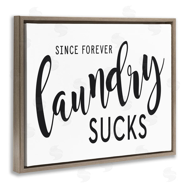 Stupell Industries Lettered And Lined | Since Forever Laundry Sucks Laundry Humor Minimal Text Wall Art