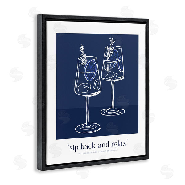 Stupell Industries Lettered And Lined | Sit Back & Relax Blue