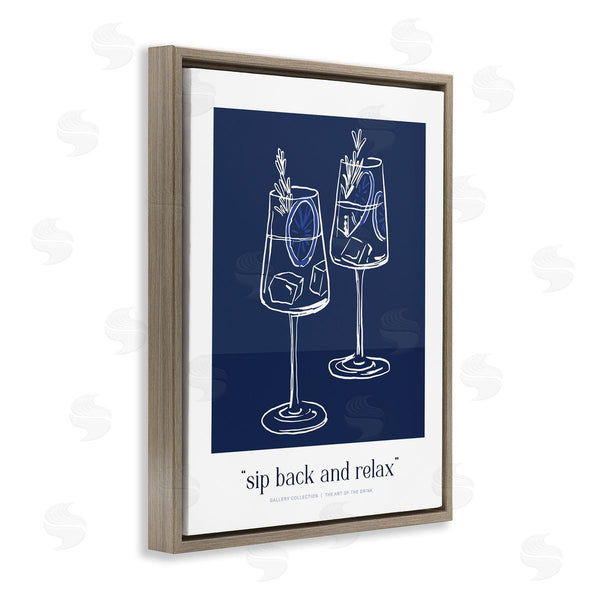 Stupell Industries Lettered And Lined | Sit Back & Relax Blue