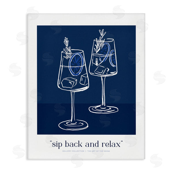 stupell industries Lettered and Lined | Sit Back & Relax Blue