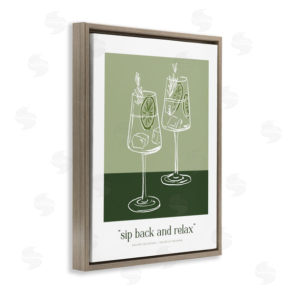 Stupell Industries Lettered And Lined | Sit Back & Relax Green